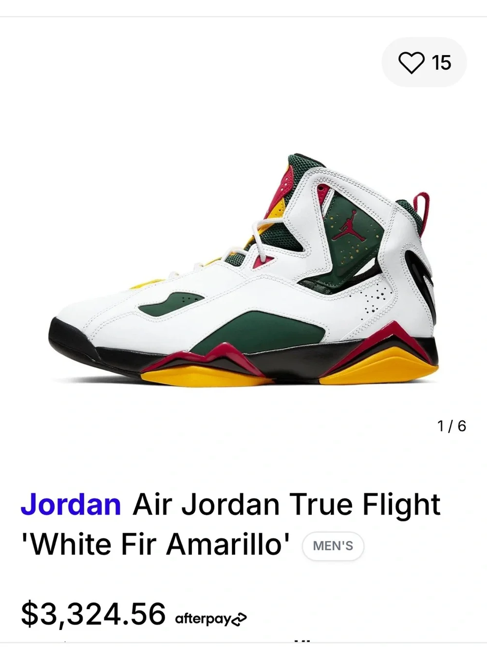 Air Jordan True Flight 'White Fir Amarillo